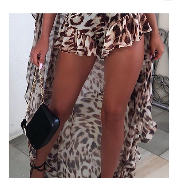 Leopard Ruffled Jump Suit - Picture 2 of 2